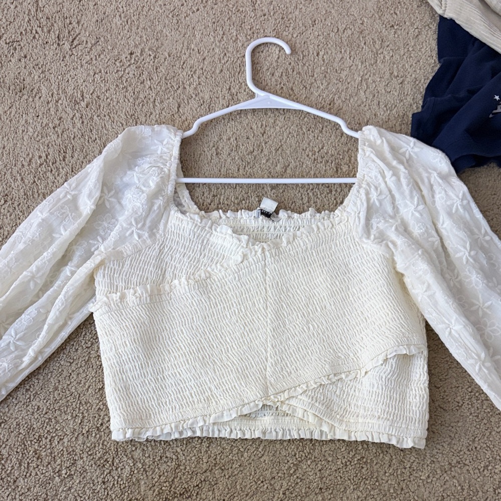 American Eagle Outfitters Cream Blouse